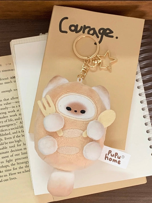 Mantou cat pupu small bread plush charm