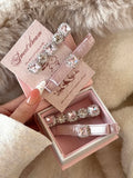 Rococo Pink Diamond Bow Hair Clip Set