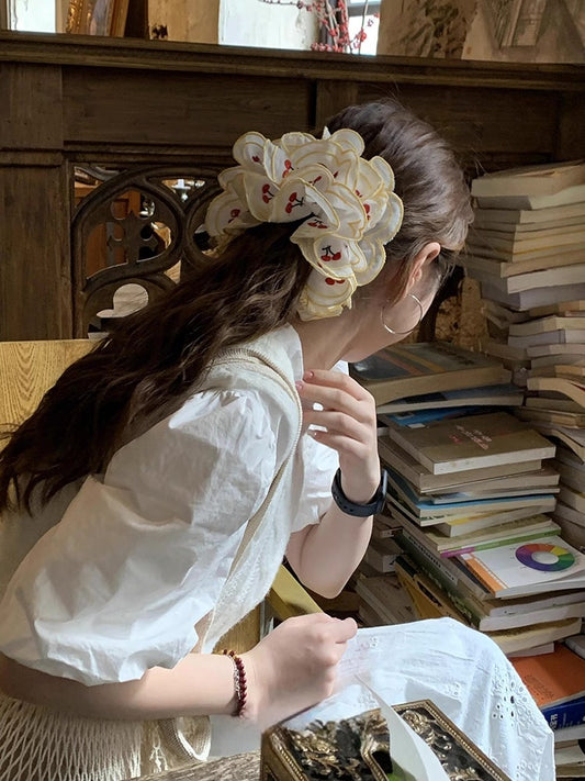 Cherry Baby~Embroidered 3D Scrunchie