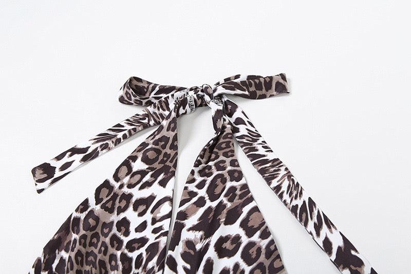 leopard print dress set