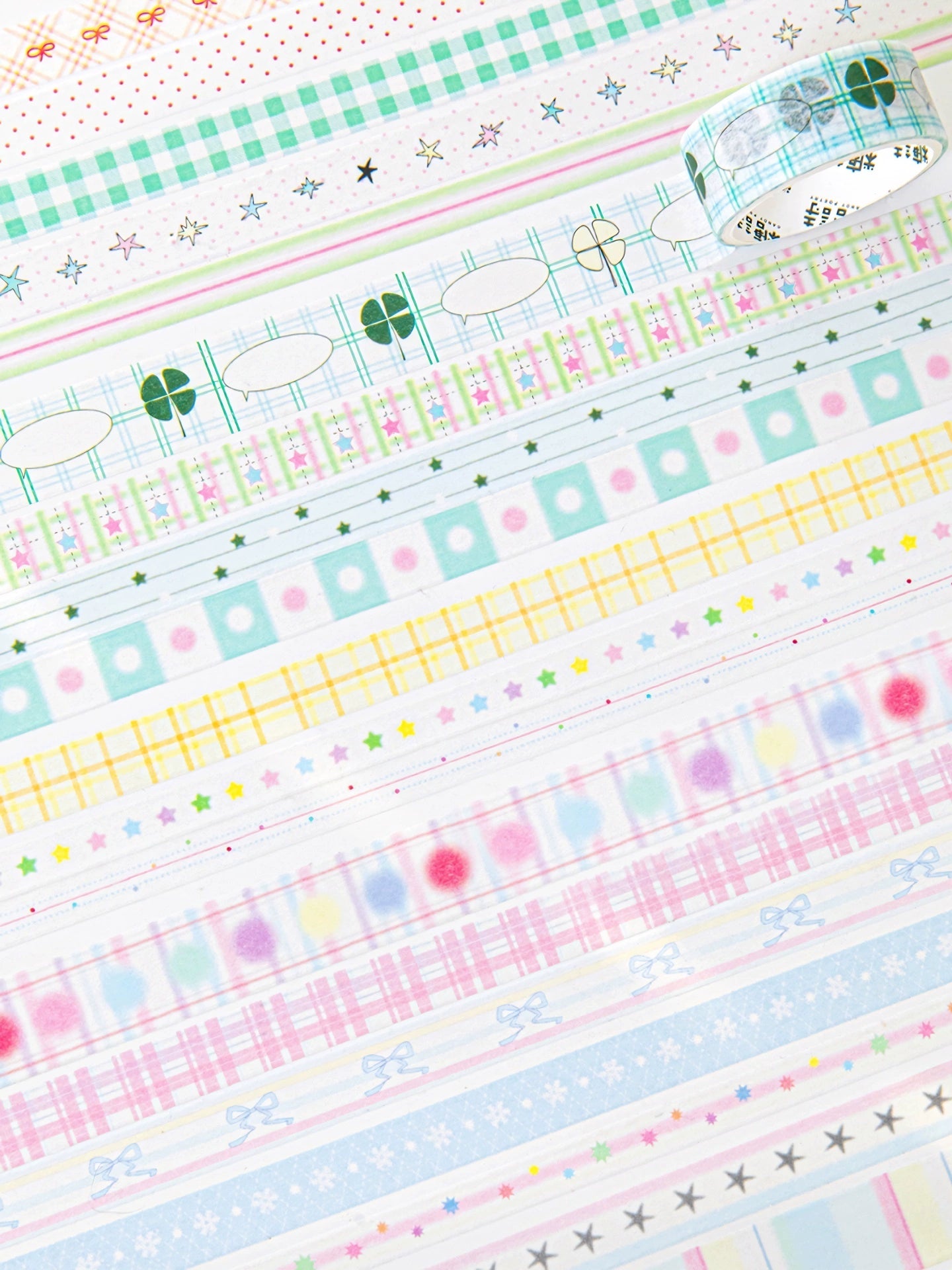 5rolls Roaming Star Island Colorful Grid Patching Tape