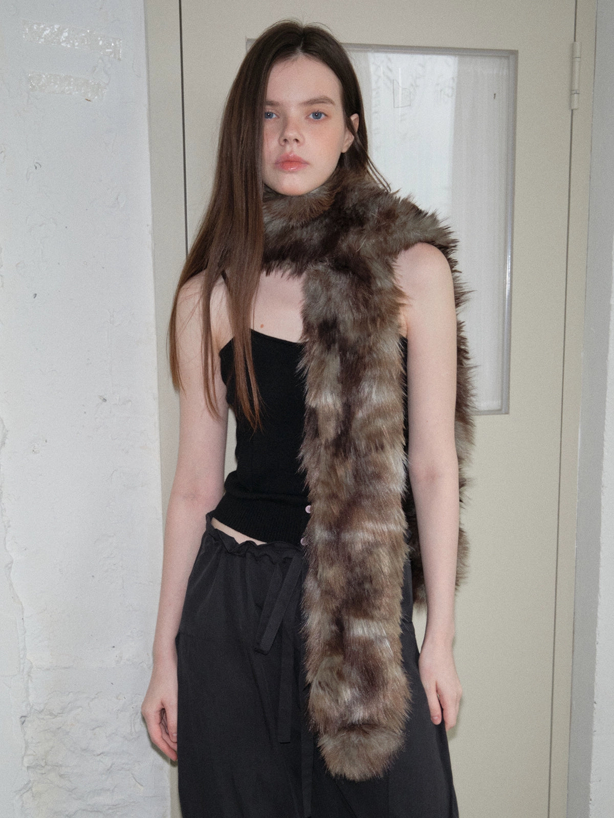 Melad gradient plush leopard print scarf