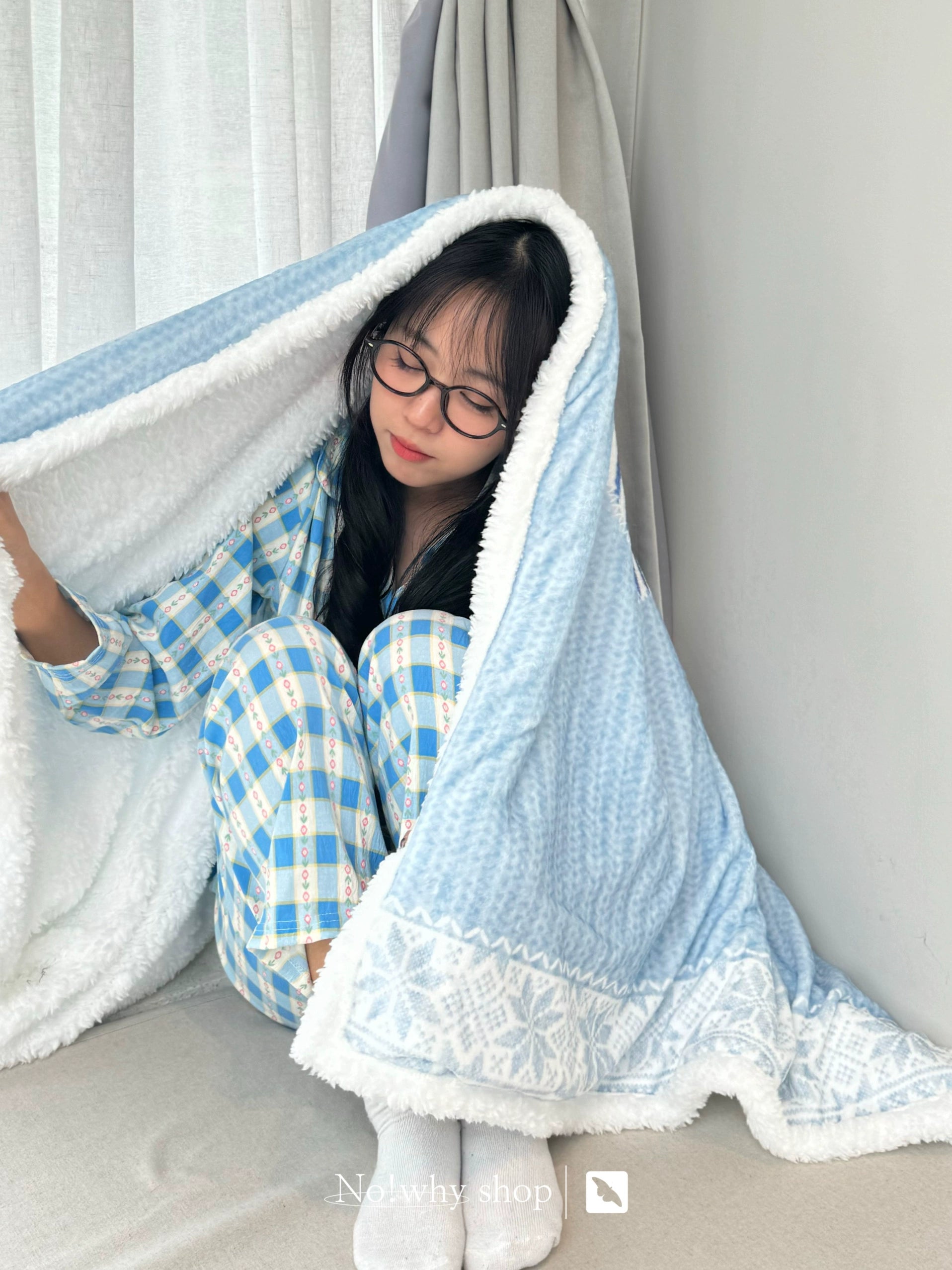 Fel Island "Little Snowman" flannel lamb flannel double-layer thick blanket