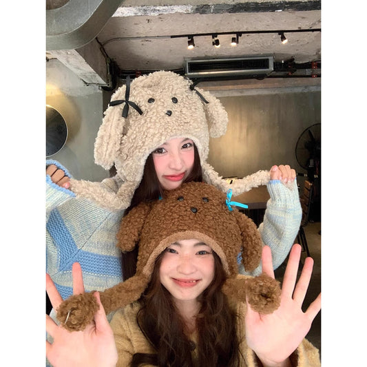 Girl Heart Cute Dog Warm Ear Protection Hat