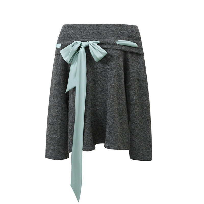 off-shoulder knitted two-piece set