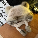 Cute rabbit ear plush hat