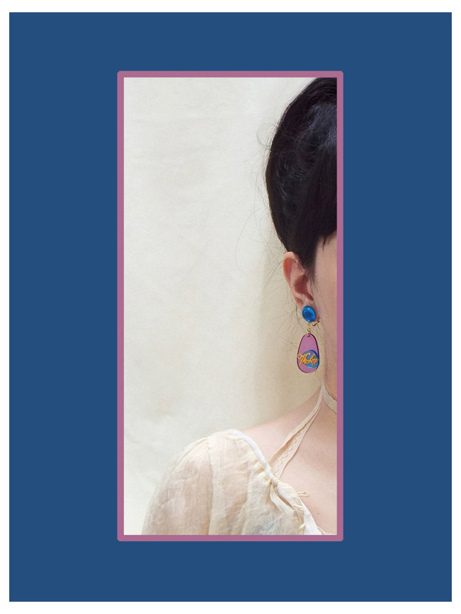 /Metropolis/Midnight Sapphire Cranberry Cocktail Earrings Steam Wave Hot Girl Y2K Disco