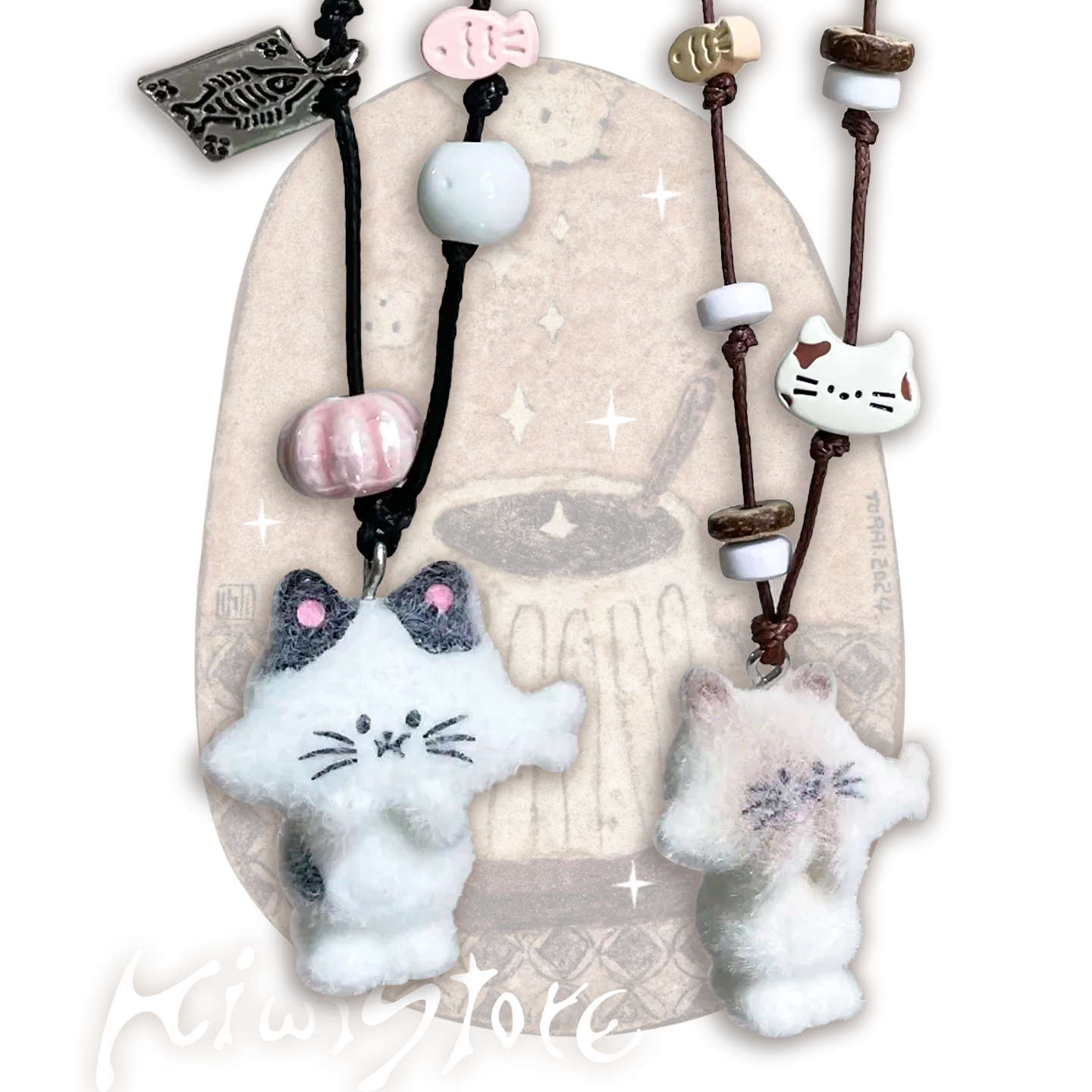 Y2K Mouth Full Kitten Plush Necklace