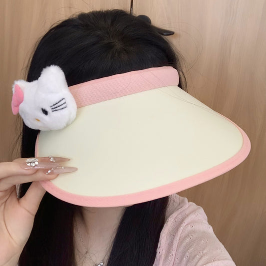 Cartoon cat anti large brim hat