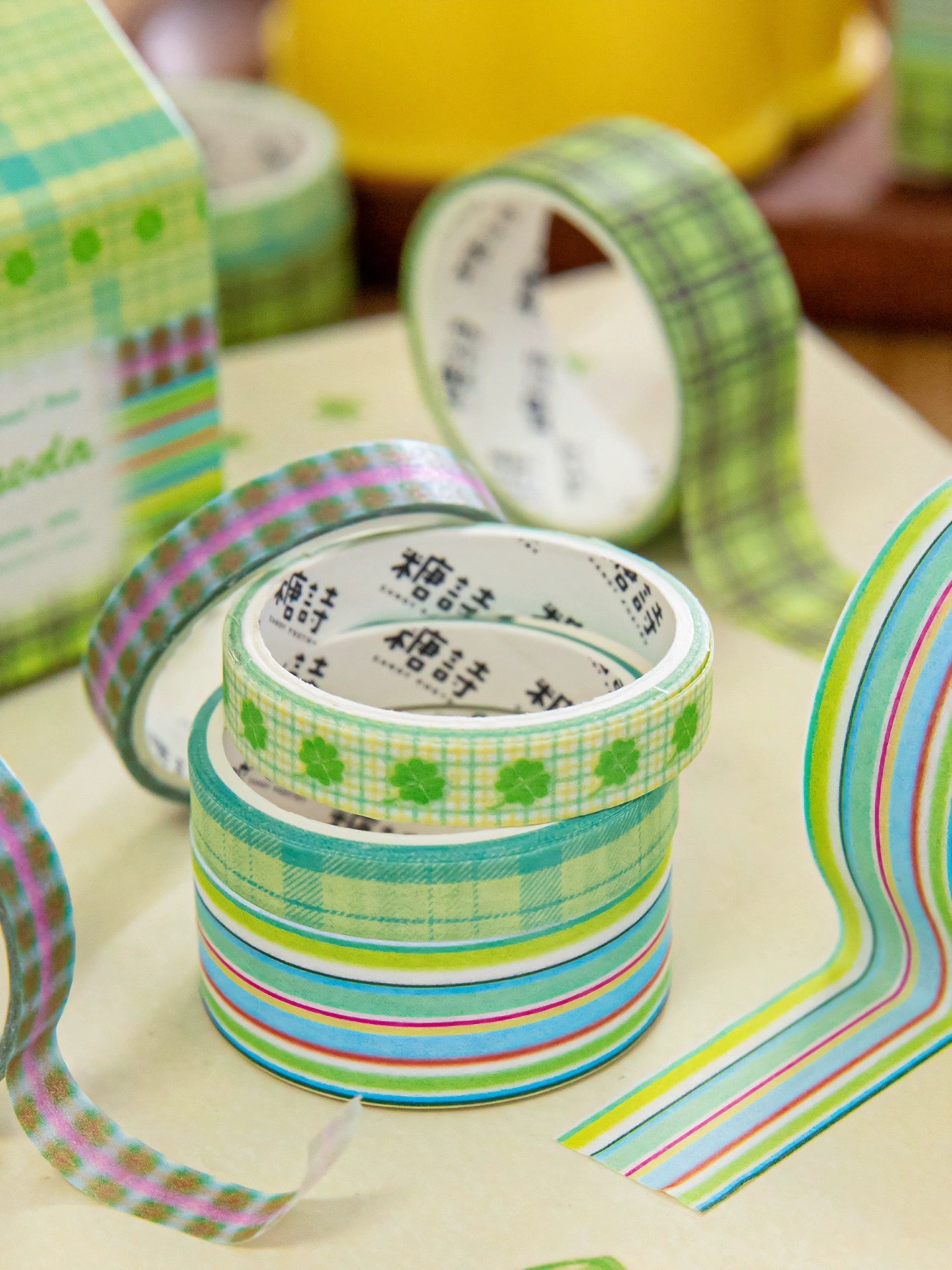 5rolls zipper tape set, ancient memories, colorful checkered patchwork
