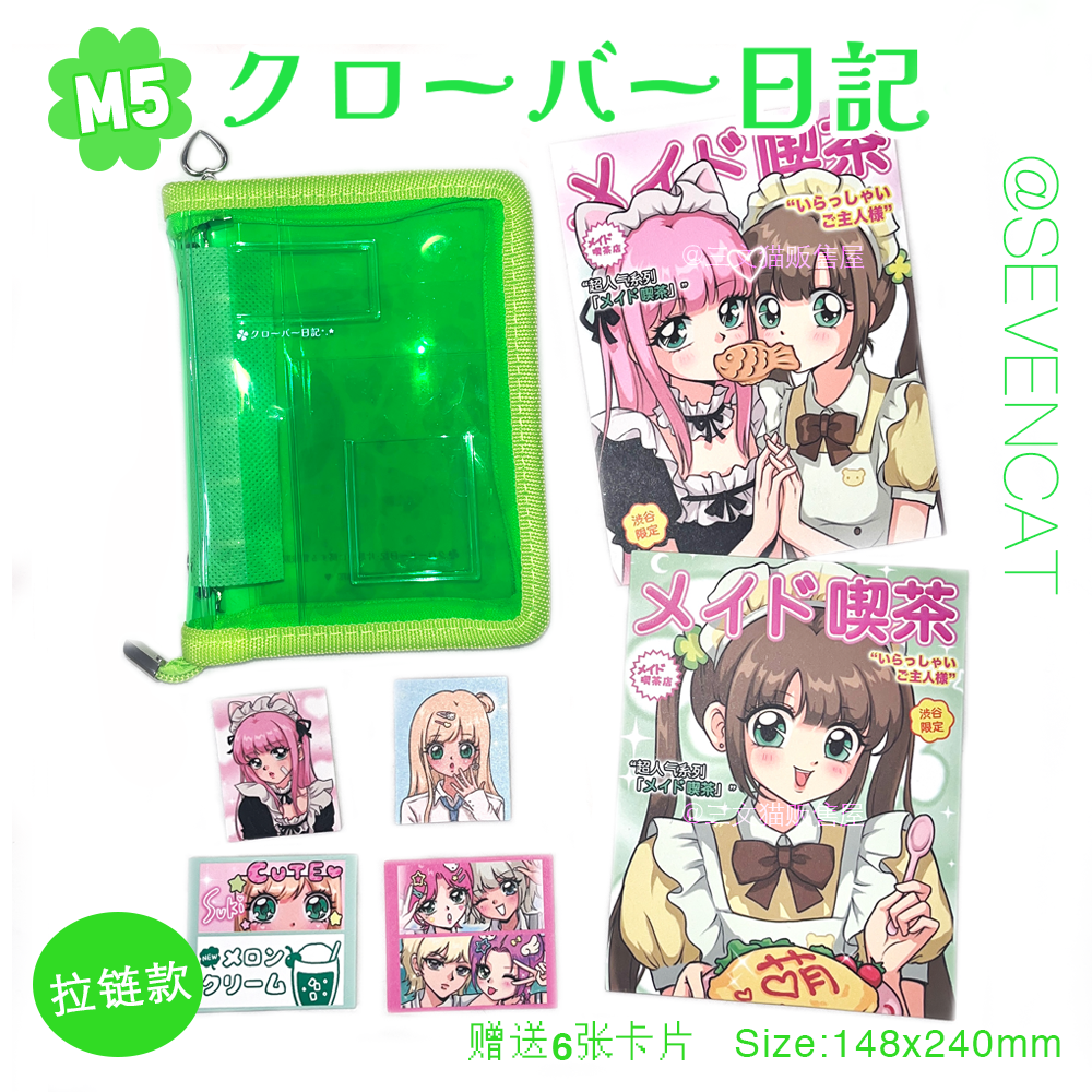 Shibuya Showa M5 ring binder notebook, inner pages storage card book, PVC strap