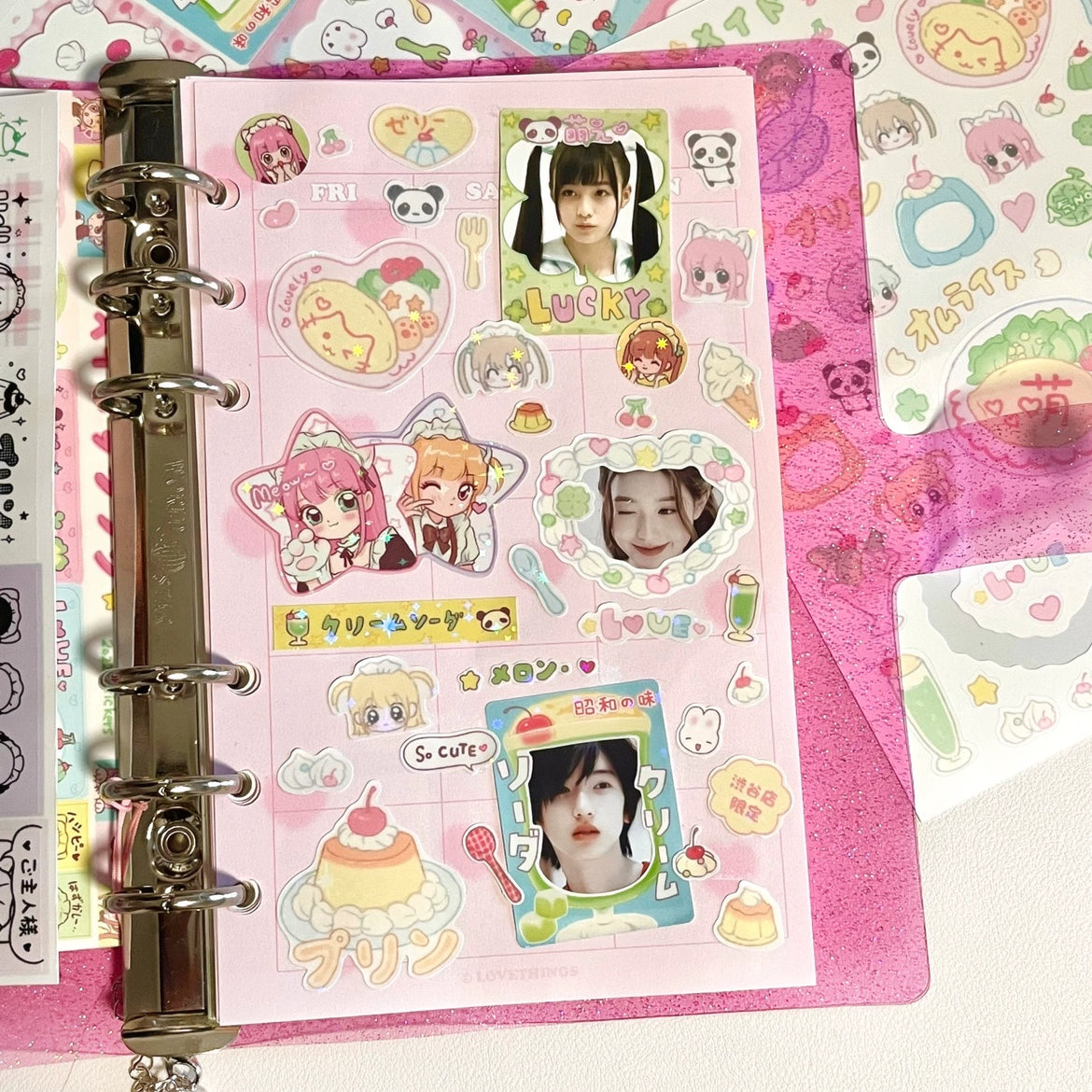 Q-version maid tea shop Showa retro Japanese stickers