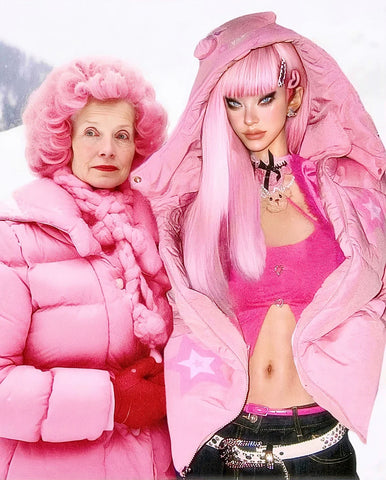 Pink star bear hat cotton coat