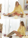 yellow wool blended collar knitted cardigan