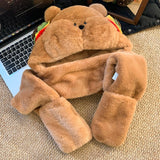 Burger Bear Hat and Scarf in One