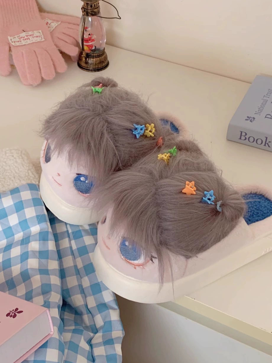 Cute big eyed cotton doll cotton slippers