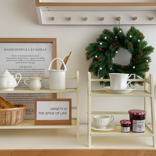 Cream rattan Shelving unit