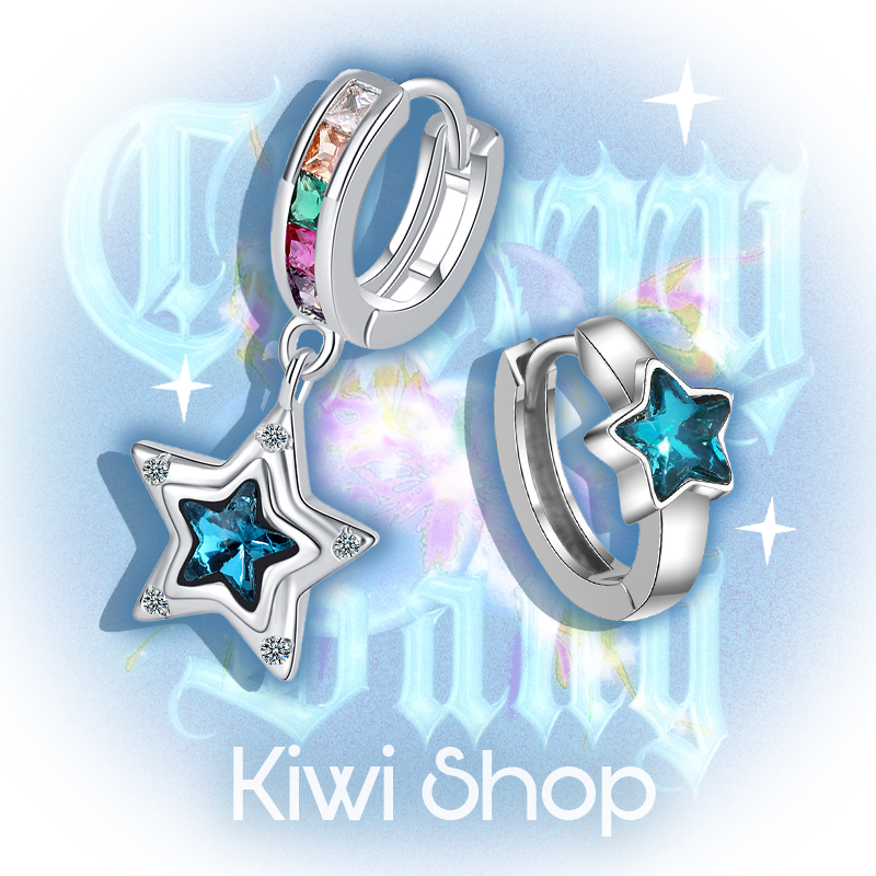 Y2K Blue Wishing Star Earrings