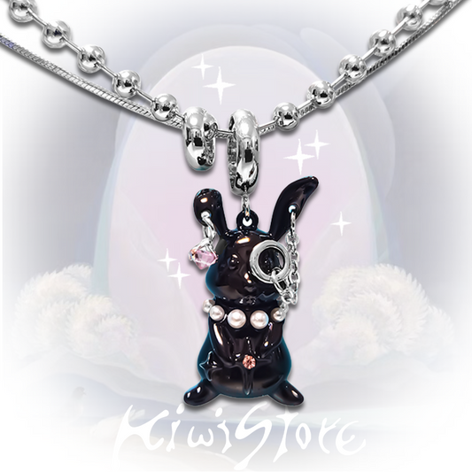 Glasses Doctor Rabbit Necklace Earrings