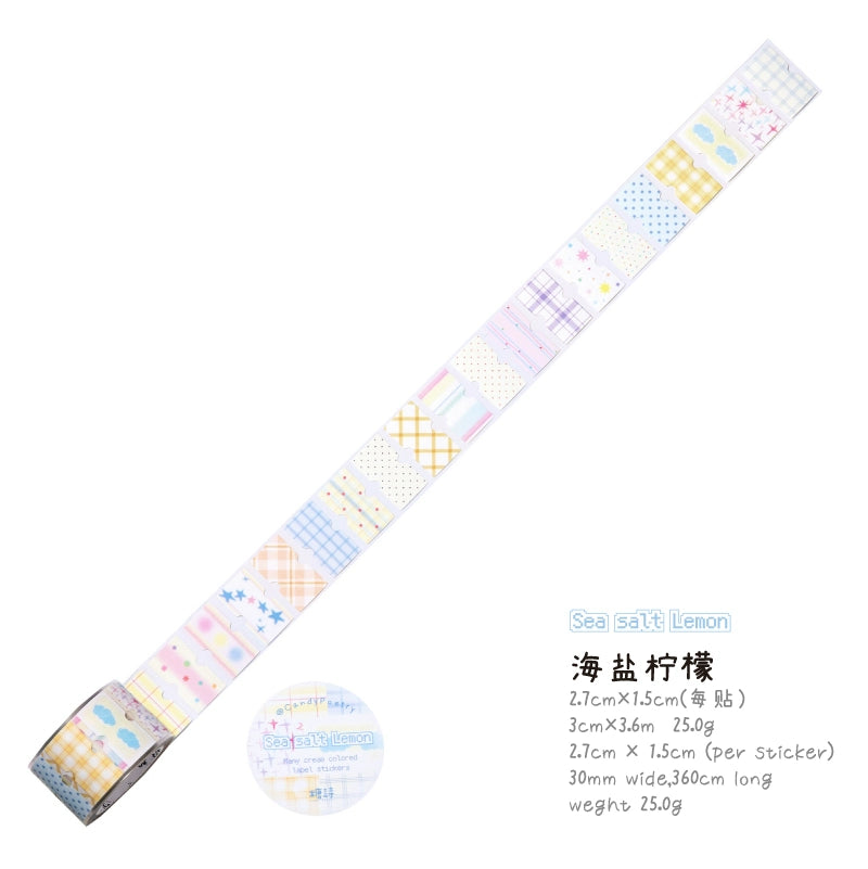 Cute label, hand tent tape, cream salt label sticker