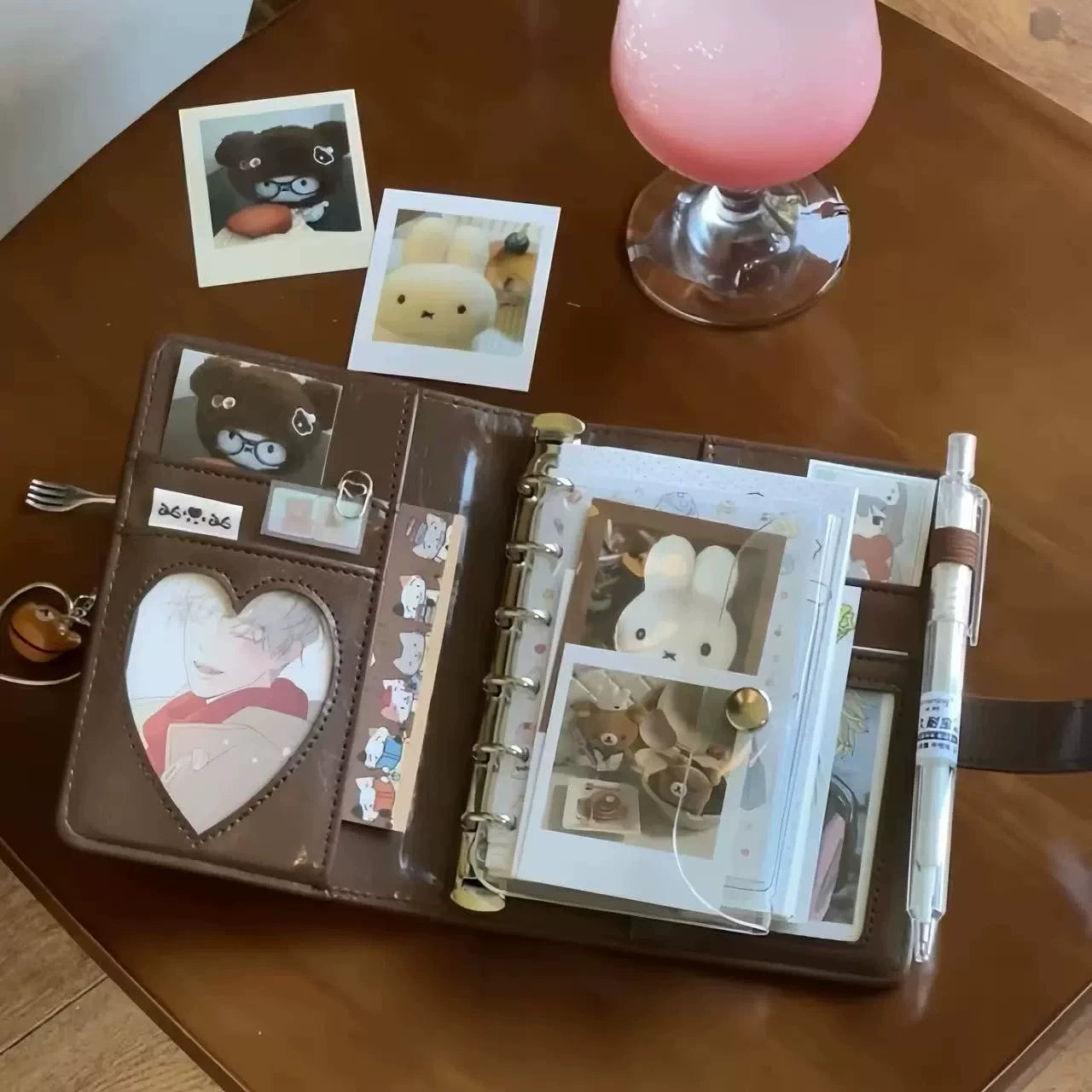 Retro coffee colored leather notebook