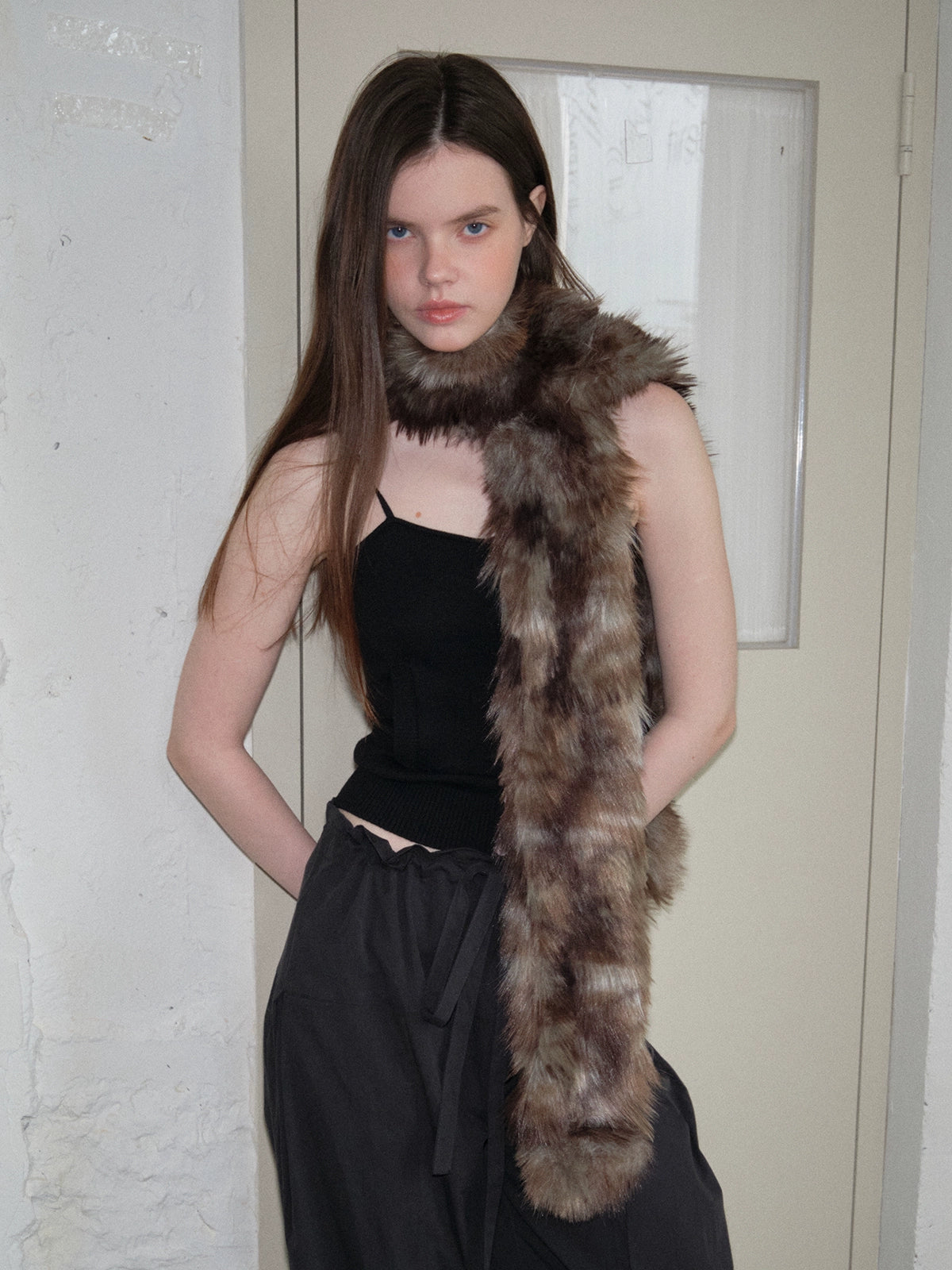 Melad gradient plush leopard print scarf