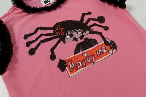 Octopus grass joint name "Marry me" pink lace Tee