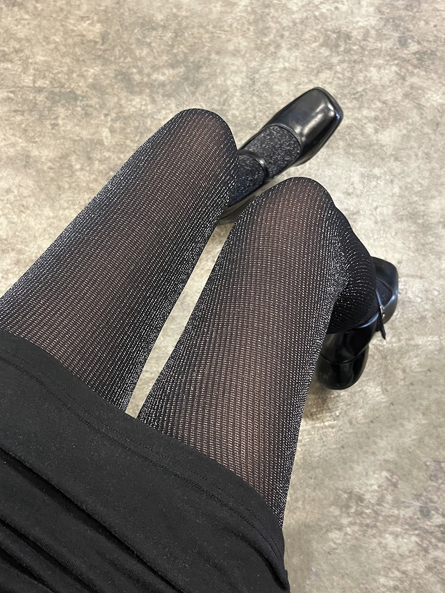 Bright silk pantyhose gray