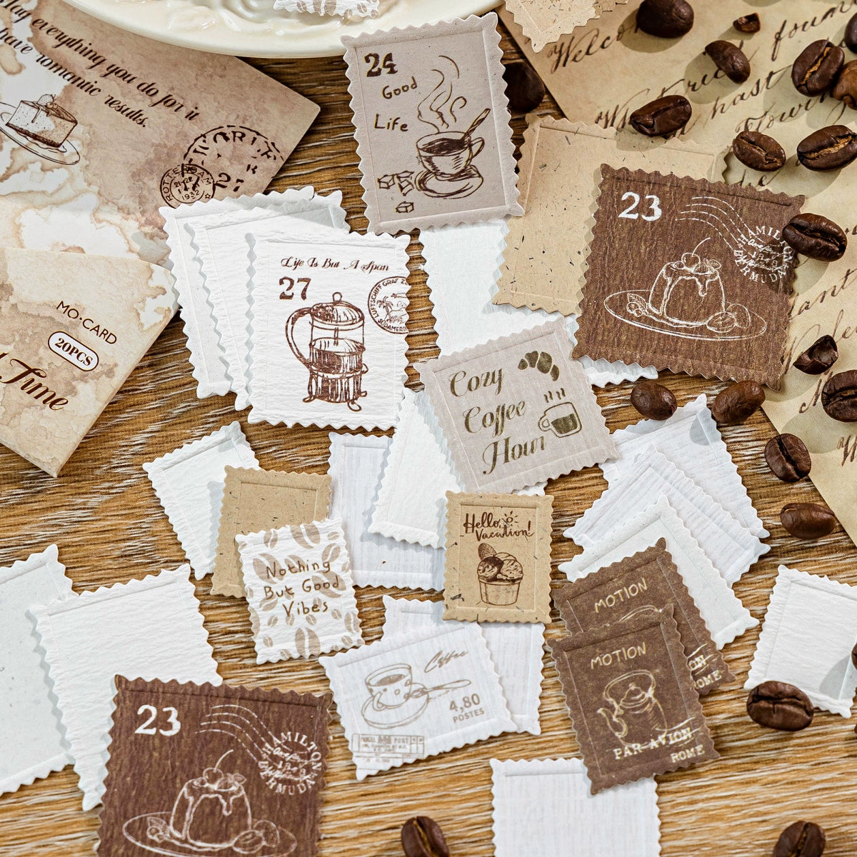 20pics relief stamp tent sticker