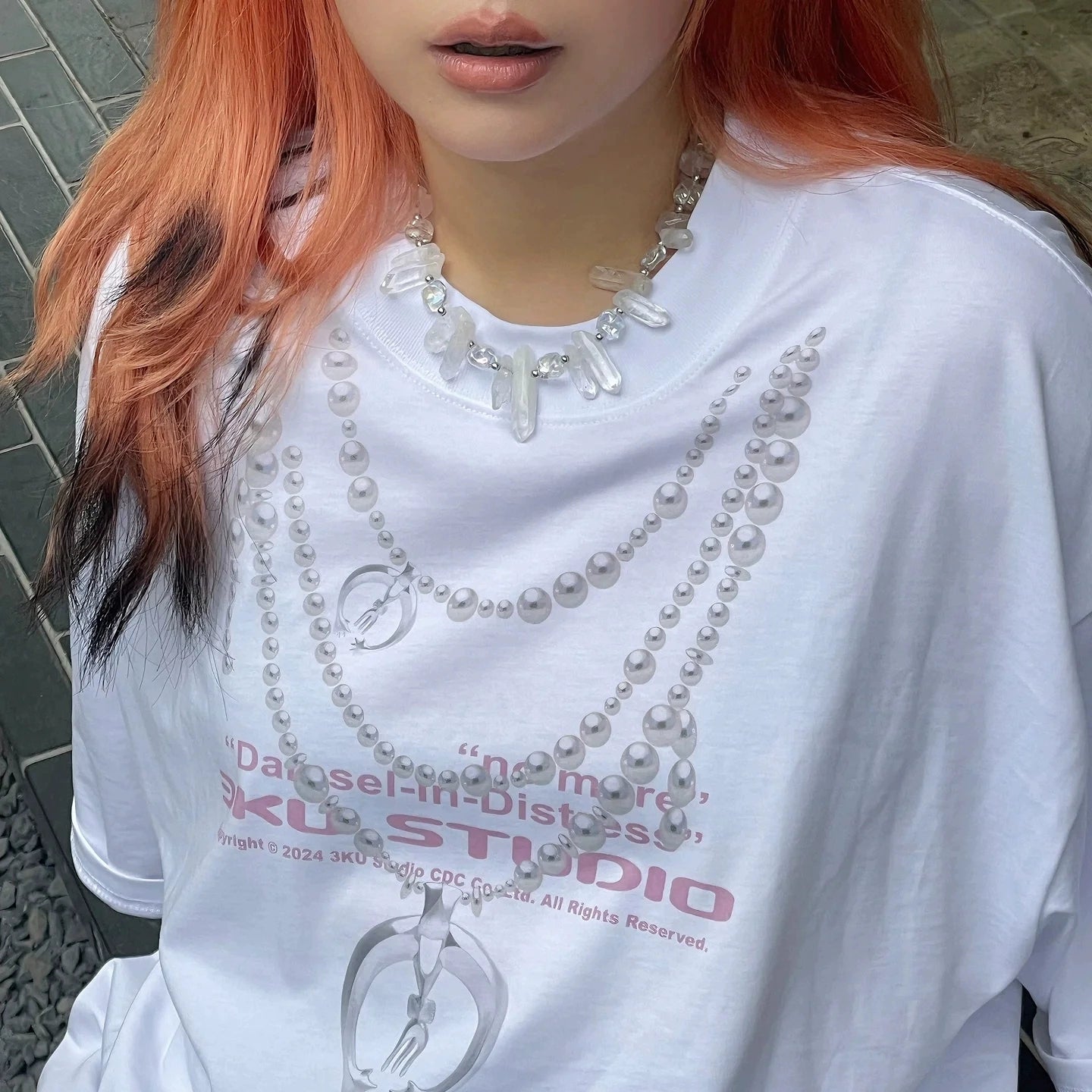 Ice Pillar Natural Stone Glass Necklace