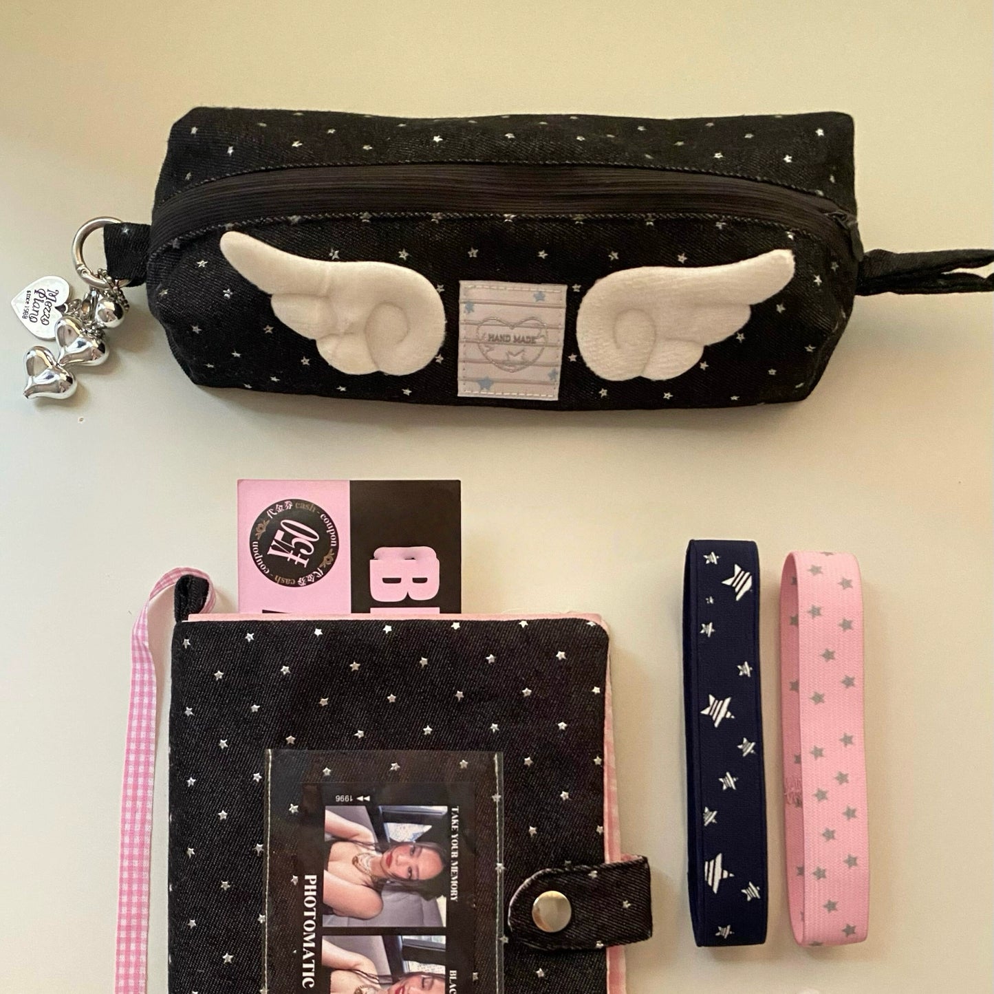 Angel Wings Star Hot Silver Pencil Bag