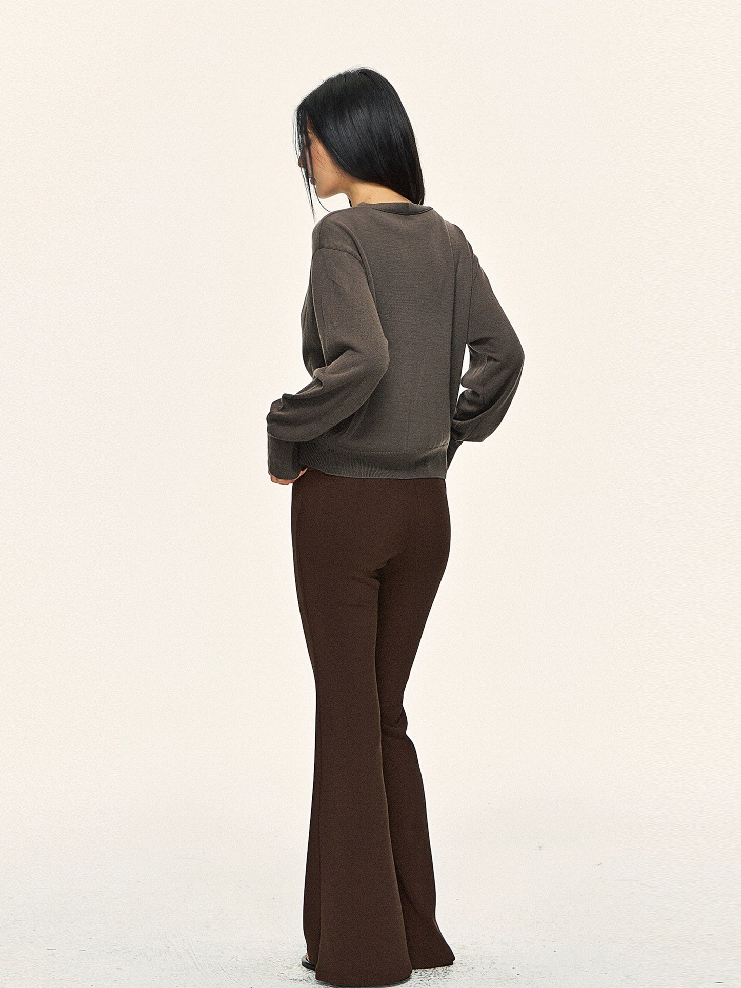 Retro V-neck cardigan vest two-piece set