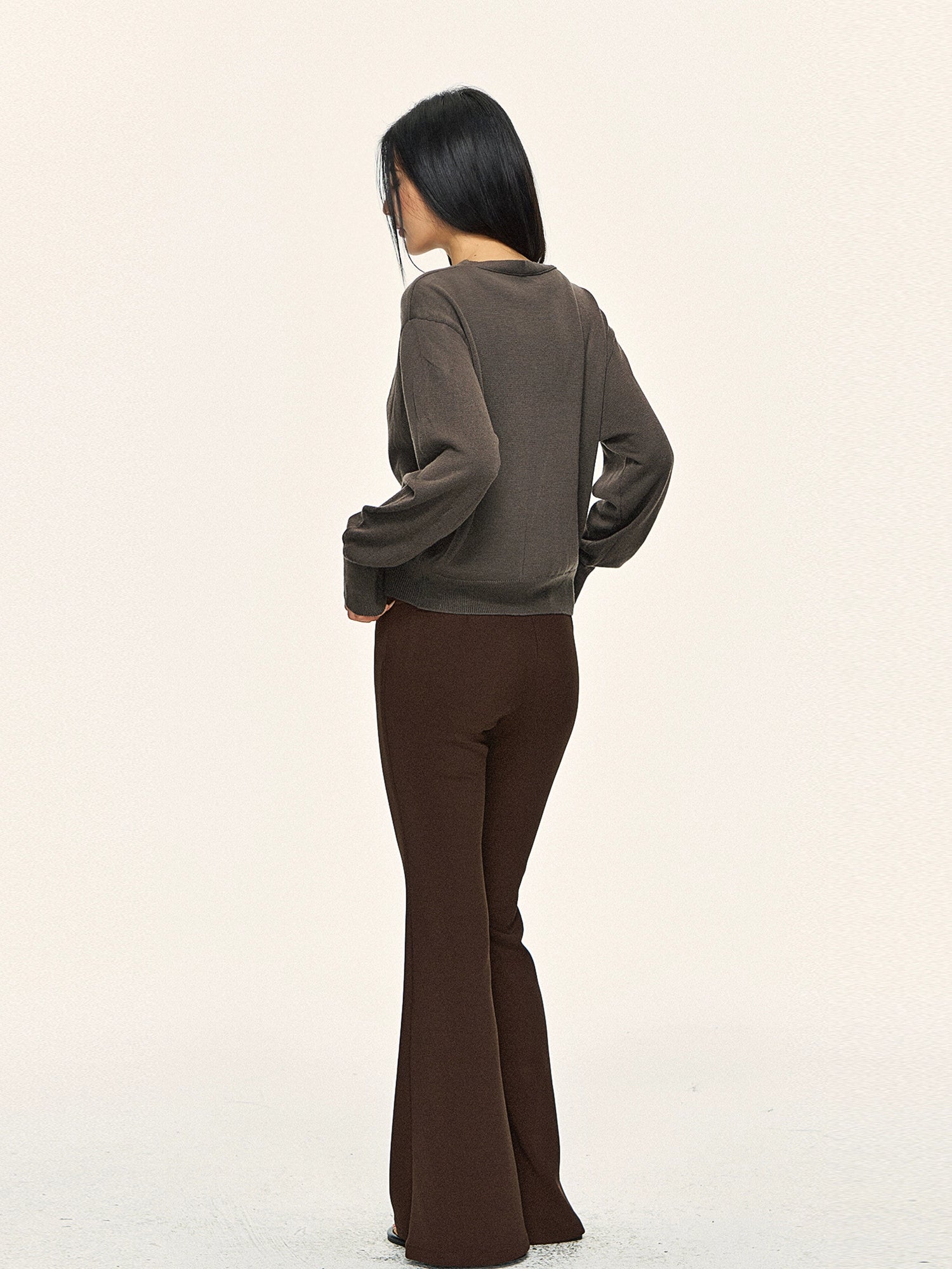 Retro V-neck cardigan vest two-piece set