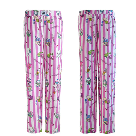 Pink striped cute doll pajama pants