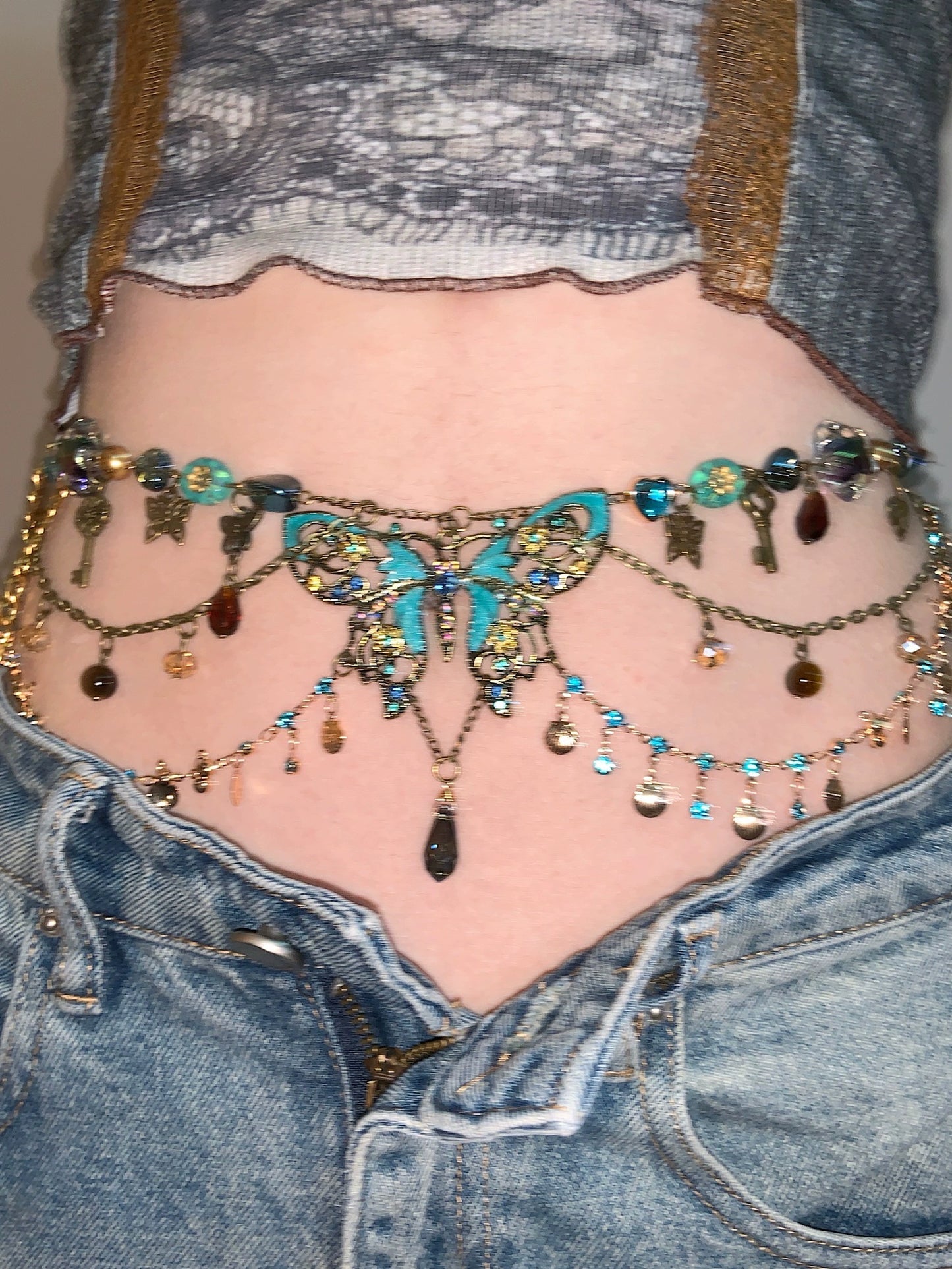 Hathaway Butterfly Bead Necklace Waist Chain