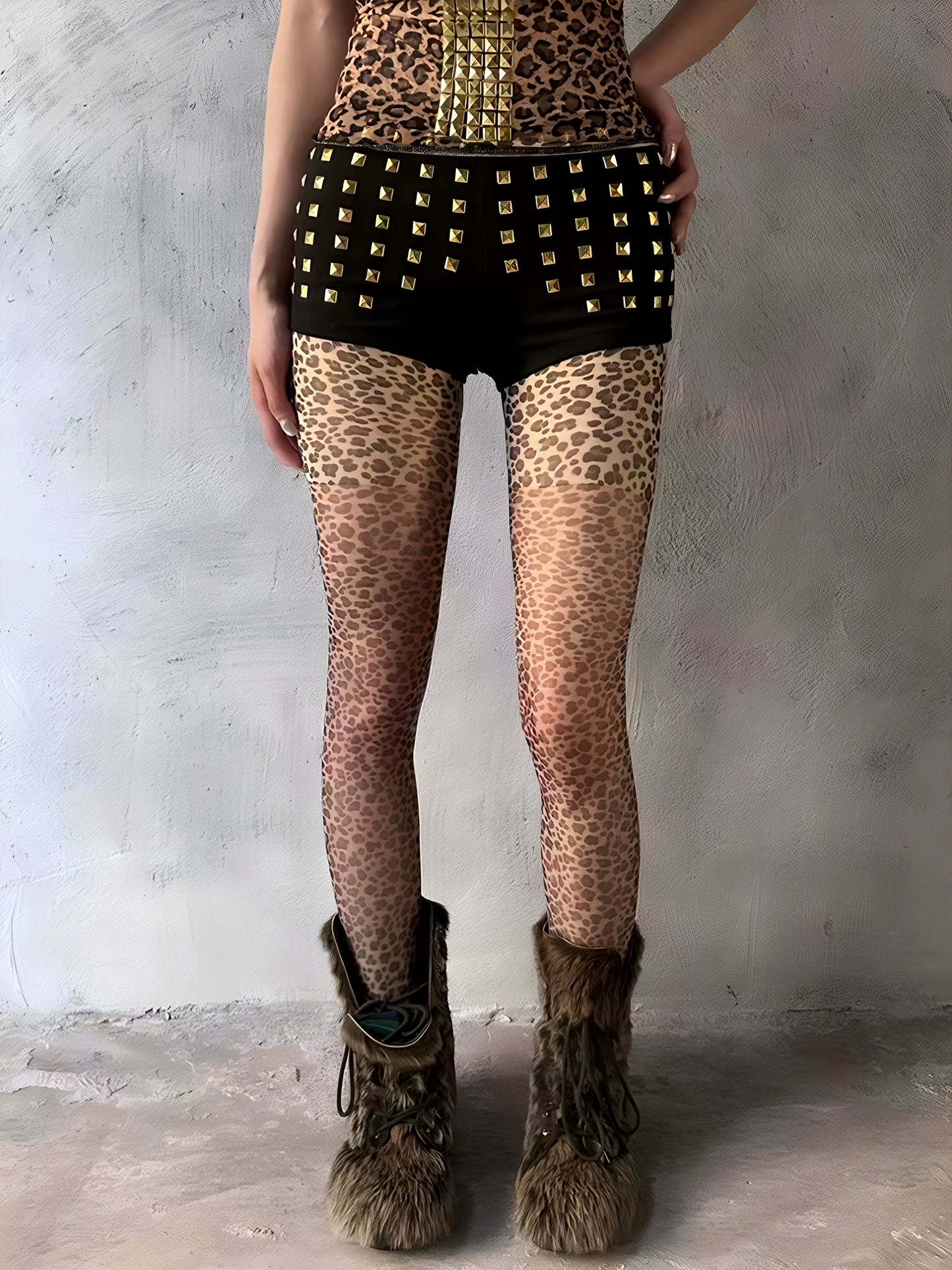Leopard print stockings