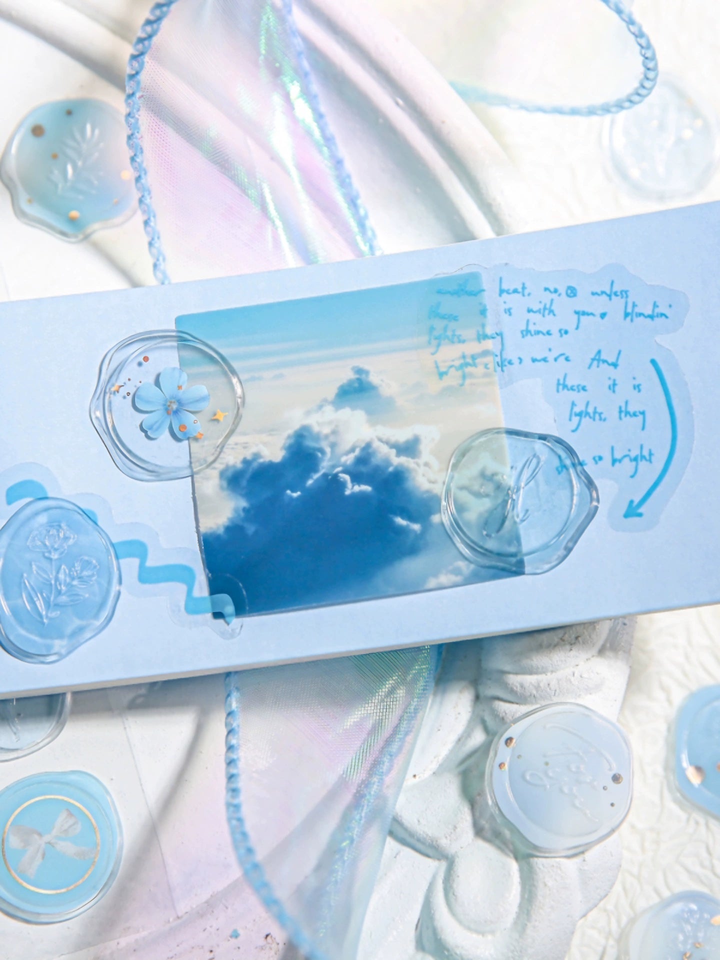 Glass Starlight Imitation Fire Paint Seal Stickers