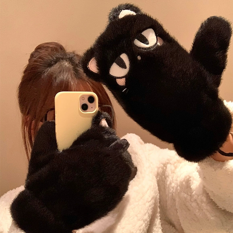 Cute cat plush hat and scarf in one