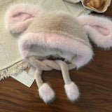 Cute rabbit ear plush hat