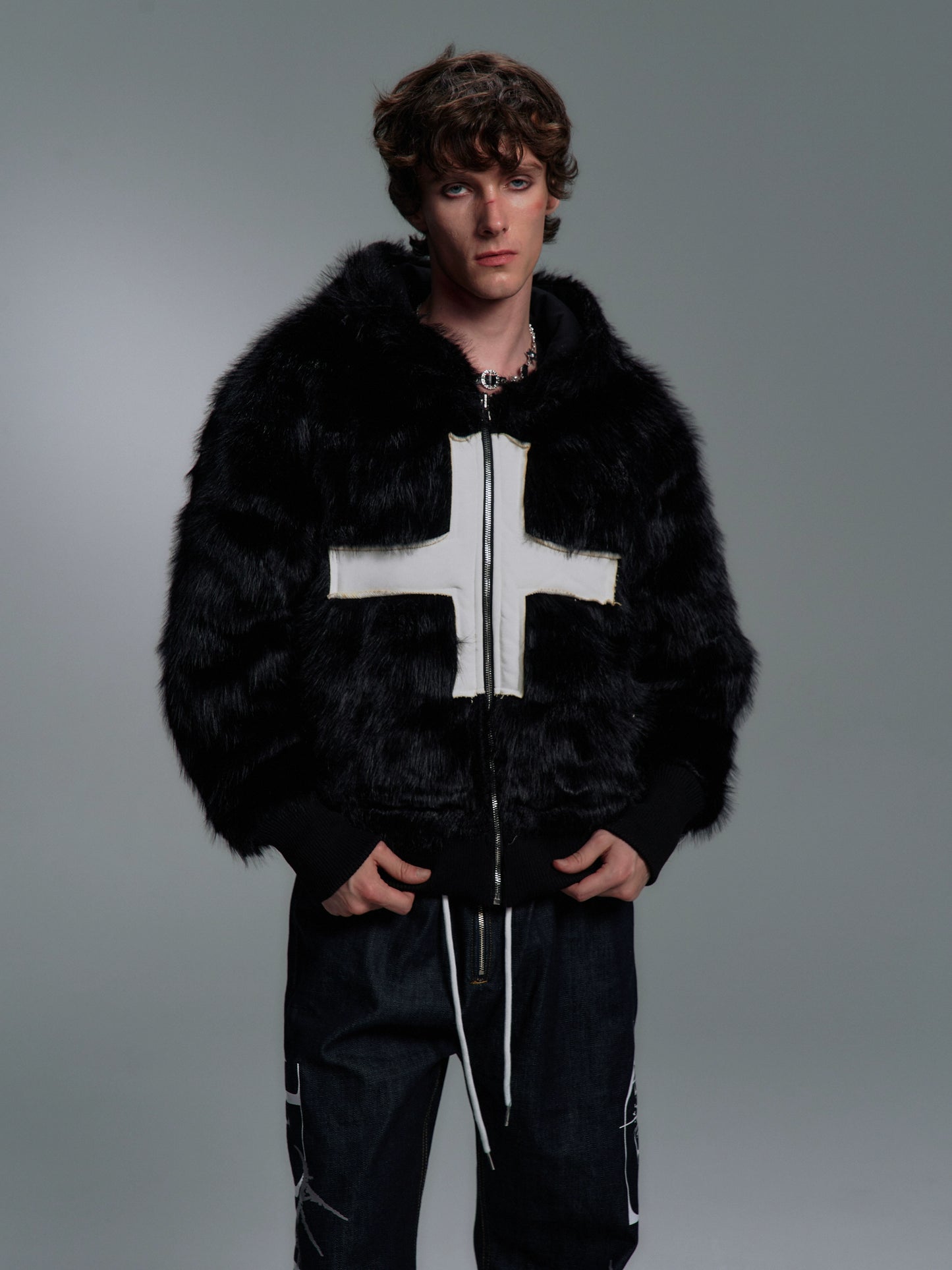 Seal cross imitation mink fur grass rivet double-sided coat of the "Cyrus Empire"