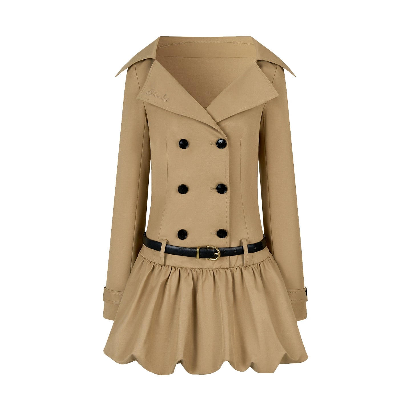 double breasted cinched dress