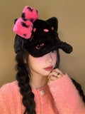 Black Pink Hello Kitty Plush Baseball Hat