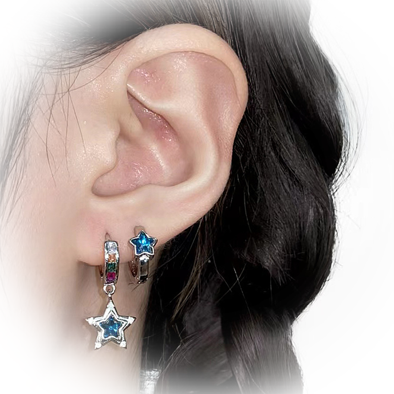 Y2K Blue Wishing Star Earrings