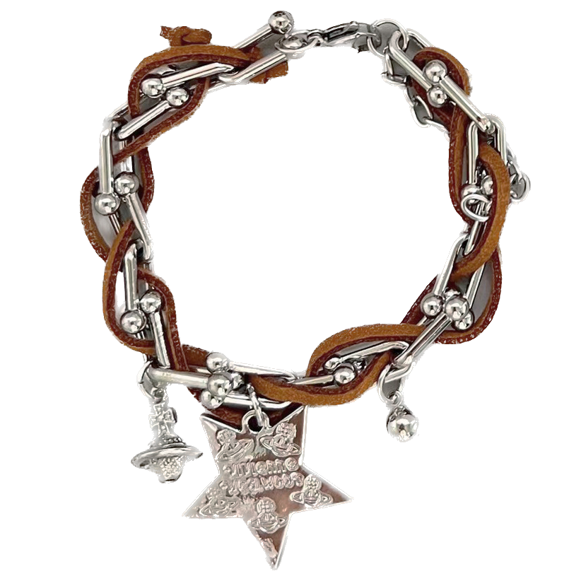 Y2K hippie wasteland style button plush choker