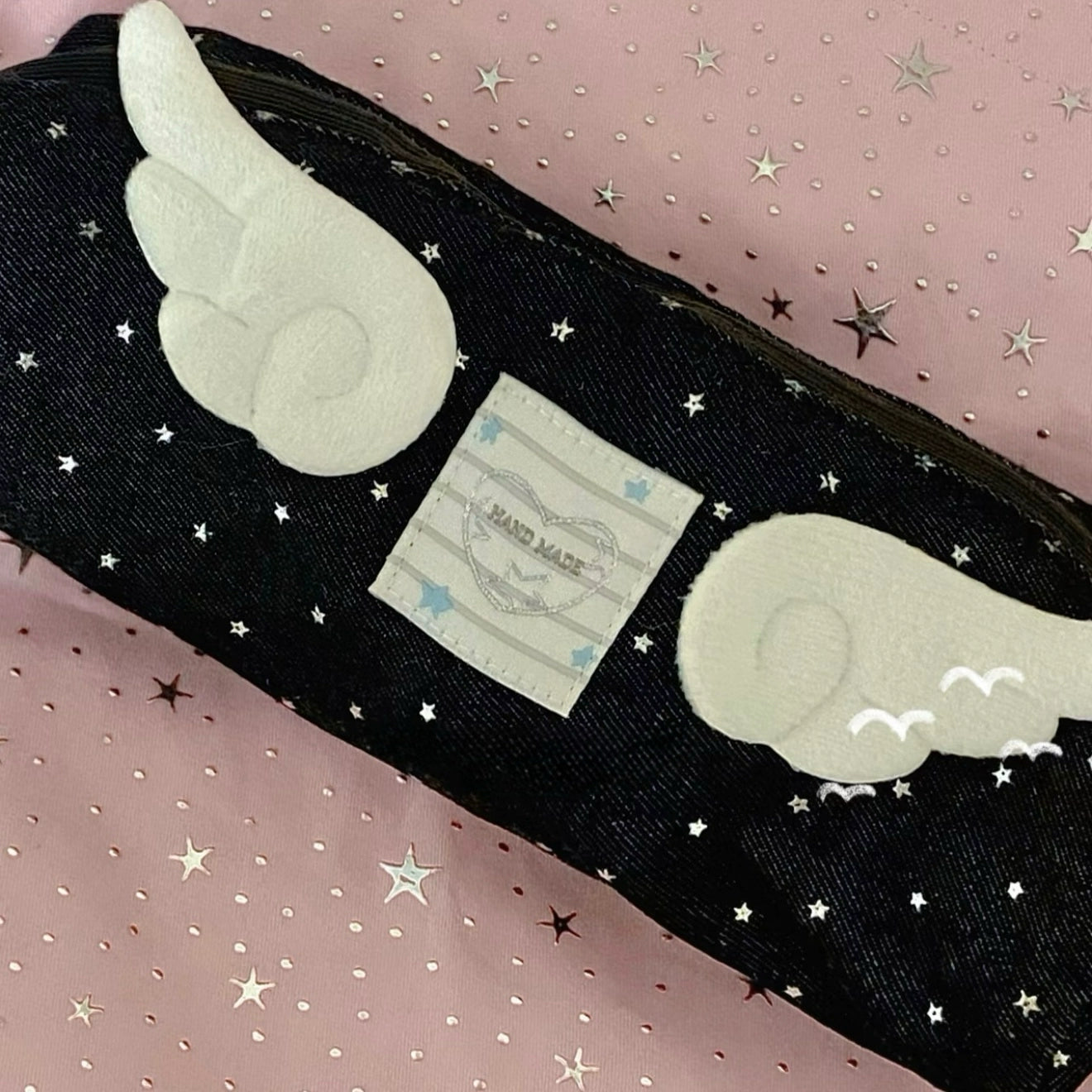 Angel Wings Star Hot Silver Pencil Bag