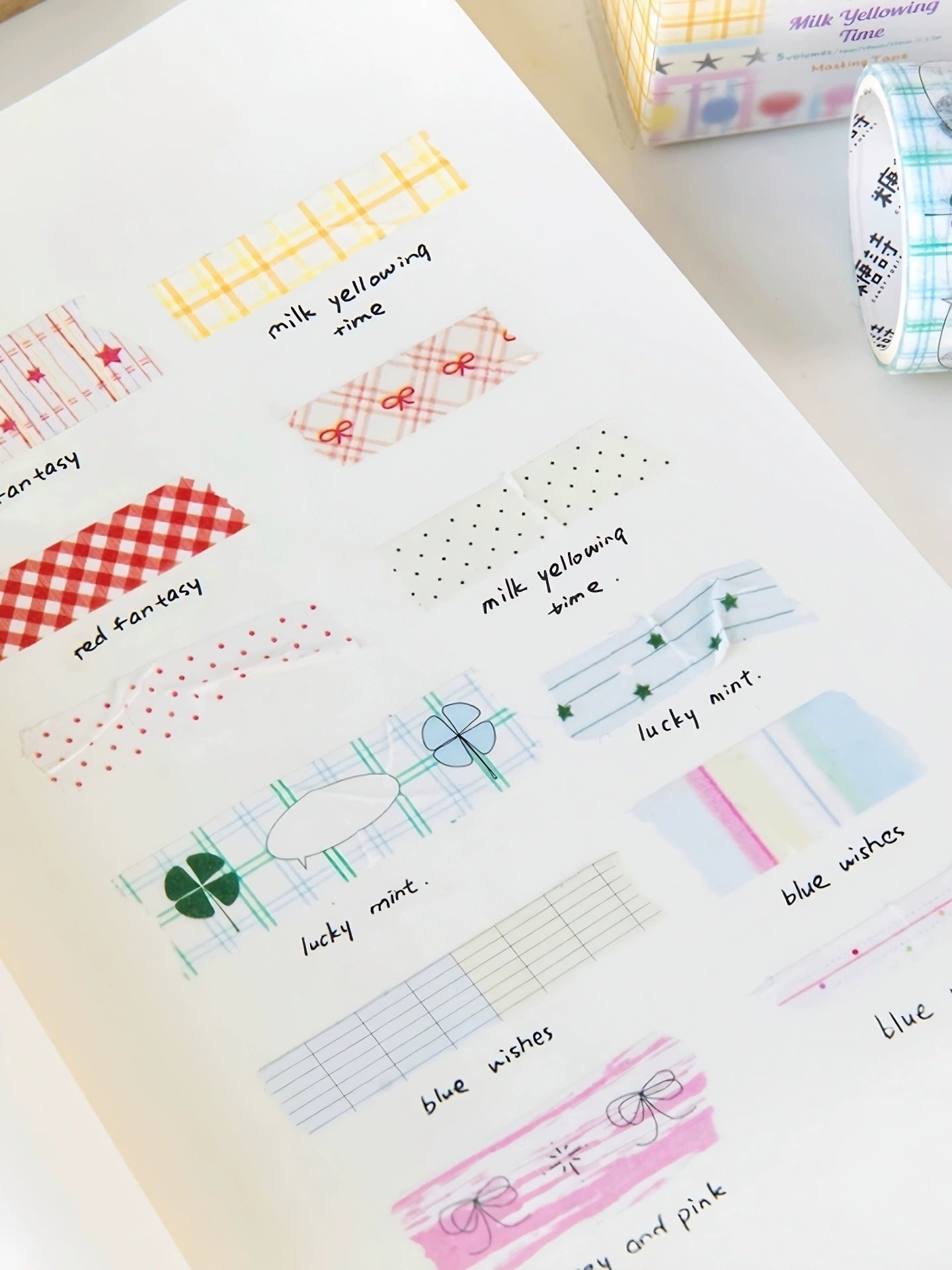 5rolls Roaming Star Island Colorful Grid Patching Tape