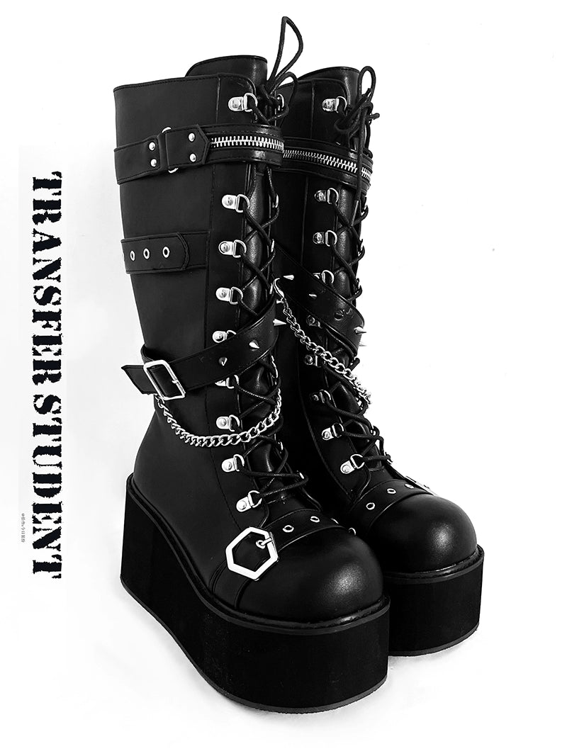 Punk thick soled knight boots