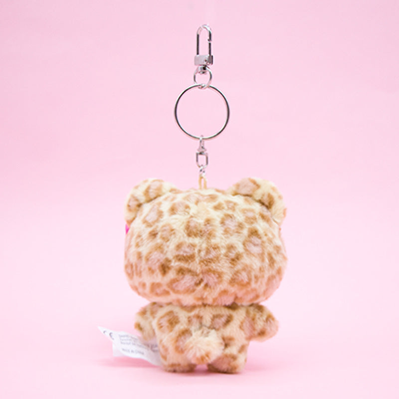 HelloKitty Latte Leopard Pattern Keychain Bag Pendant 10cm