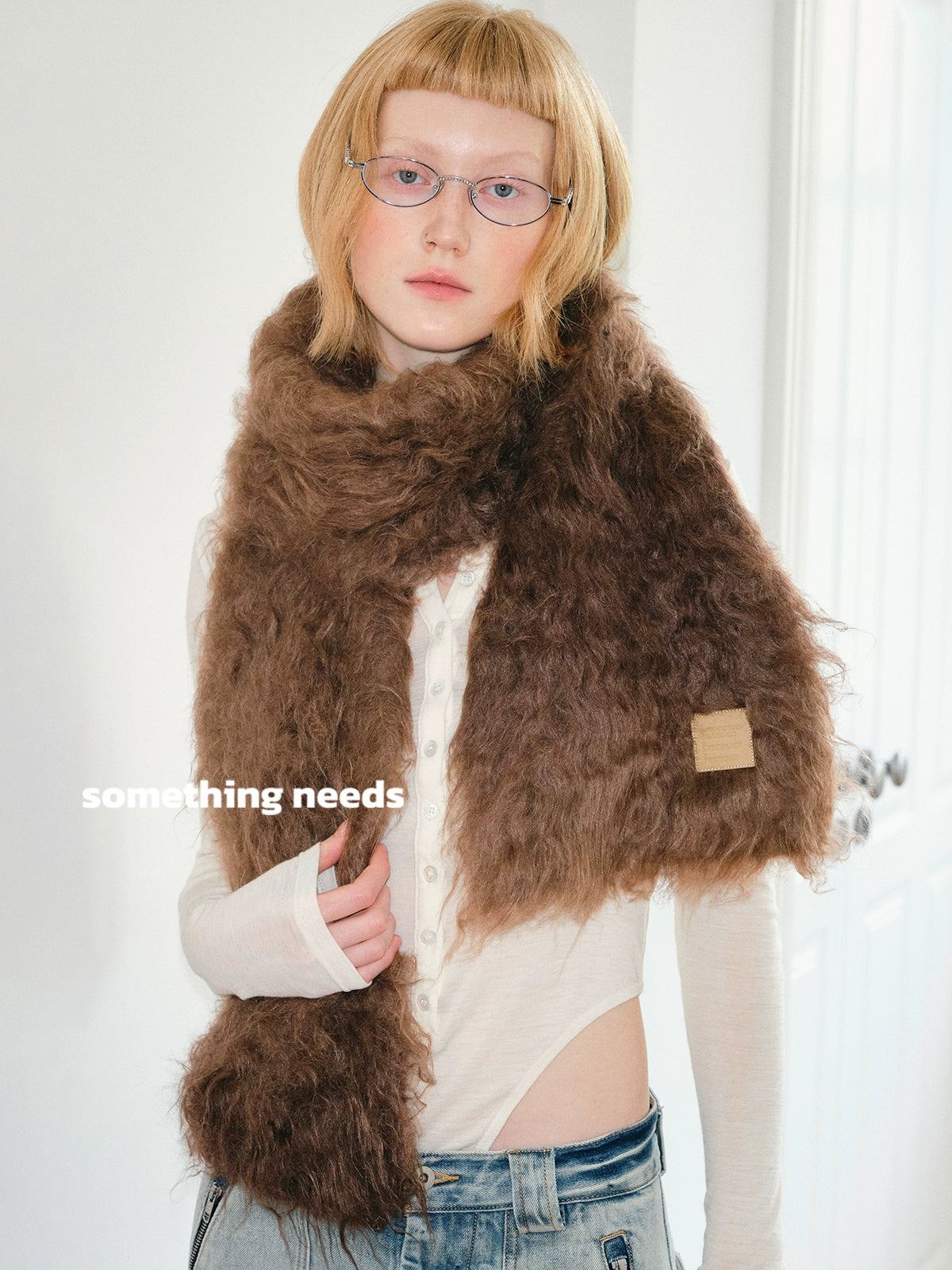 Gradient warm soft plush scarf