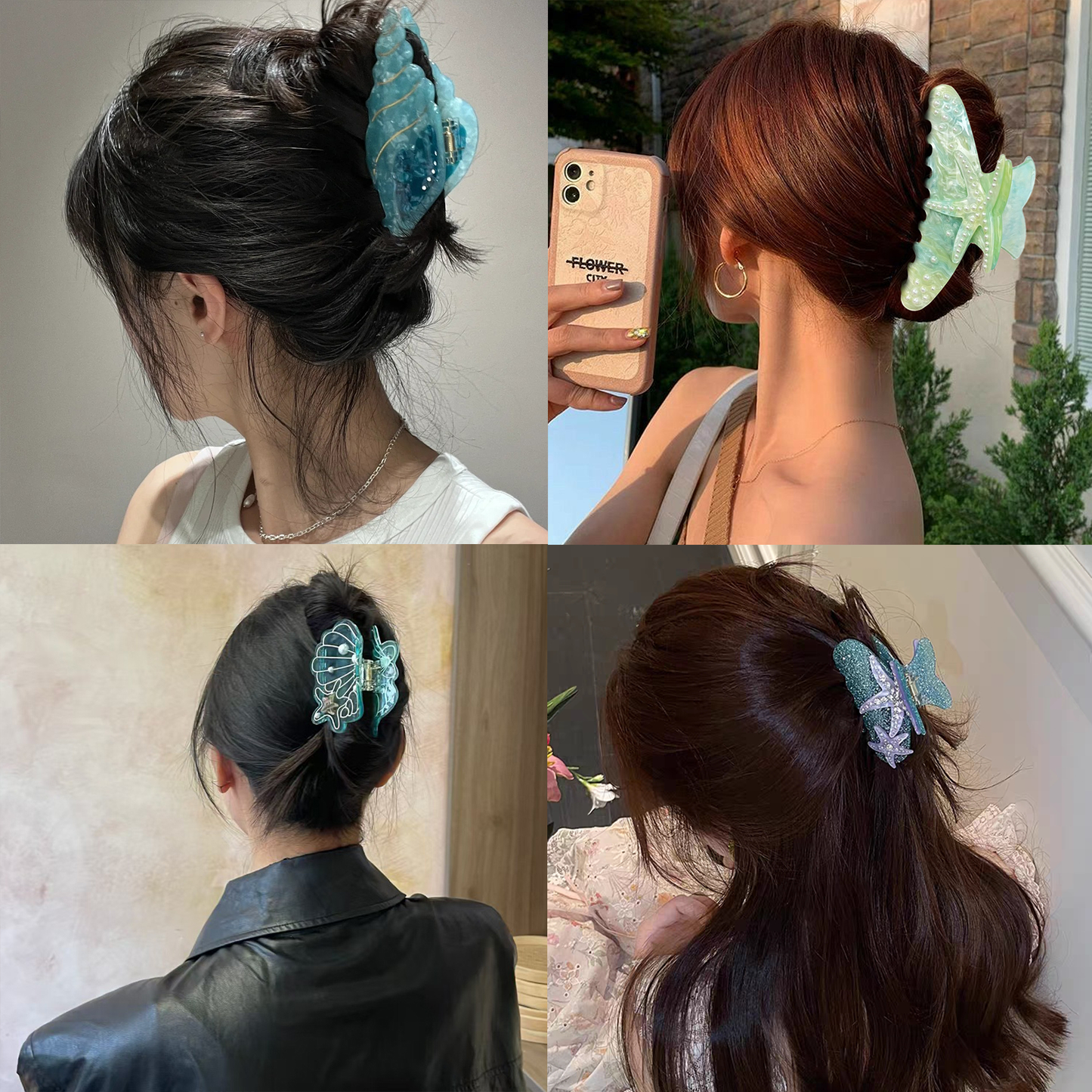 Shell Conch Sea Star Hair Clip